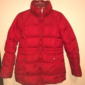 Lands End Red Puffer Jacket